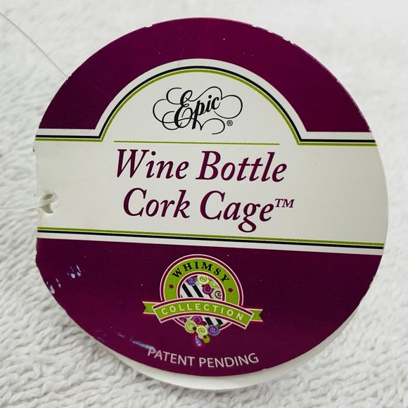 NWT Wine Bottle Cork Cage, Epic Brand, Metal, Glass Beads, 14" T x 4 1/4" D - Picture 12 of 15